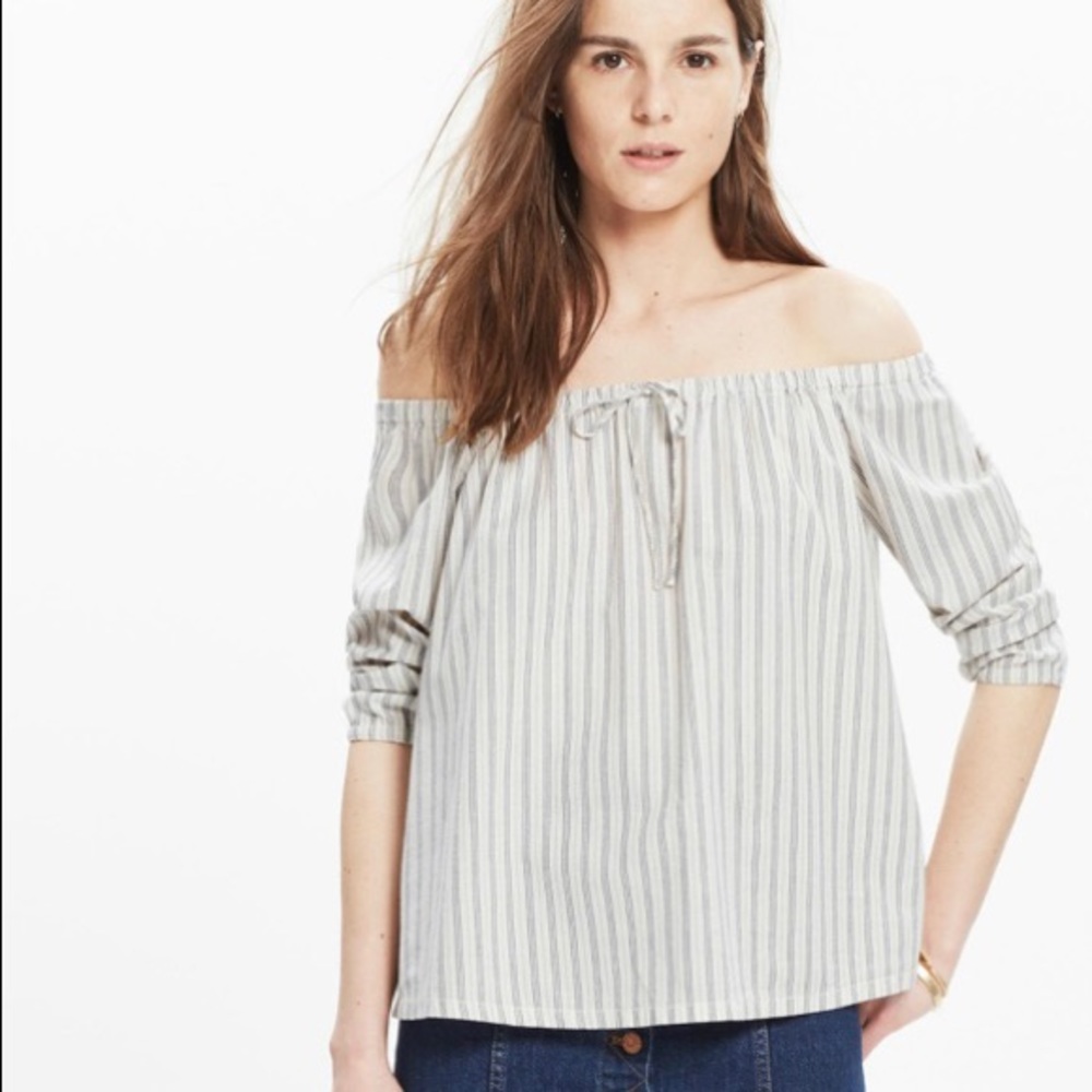 Madewell Striped Off the Shoulder Top